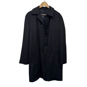 Men's Black Wool Overcoat Italian Wool Turnbury 38R